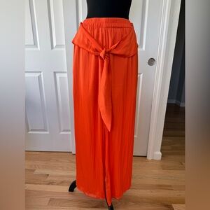 Naked Zebra Bright Orange Wide-Leg Pants